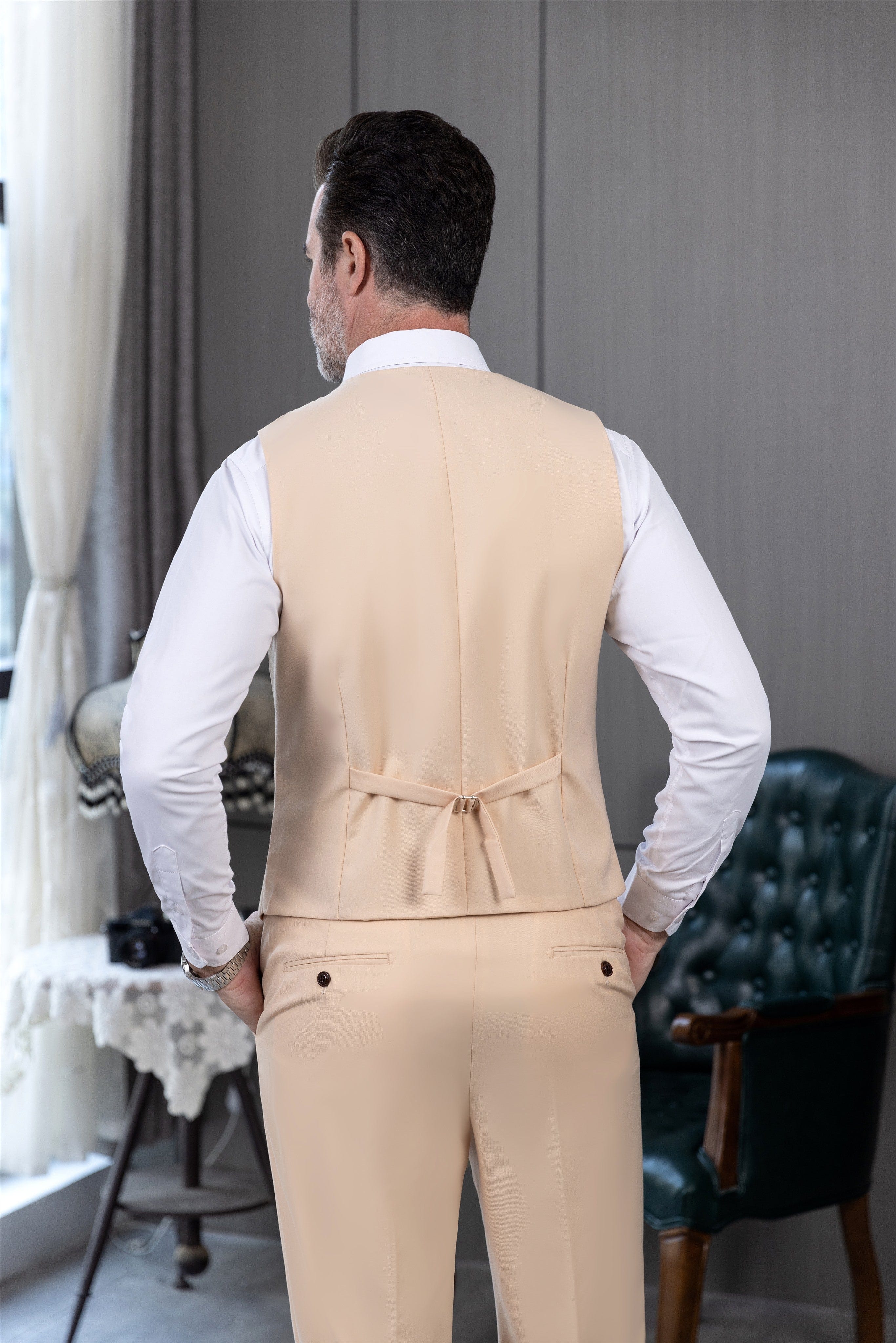 Notch Lapel Business 3 Piece Suit Blazer Vest Trousers