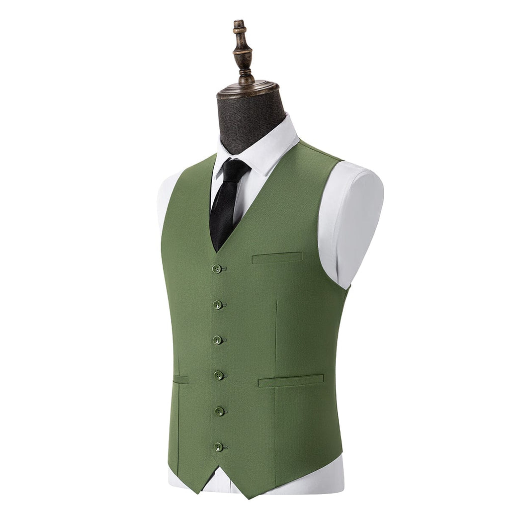 Peak Lapel Business 3 Piece Suit Blazer Vest Trousers
