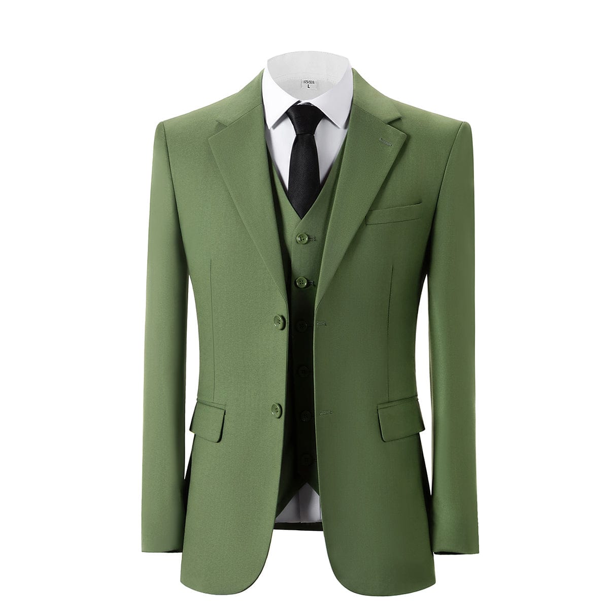 Peak Lapel Business 3 Piece Suit Blazer Vest Trousers