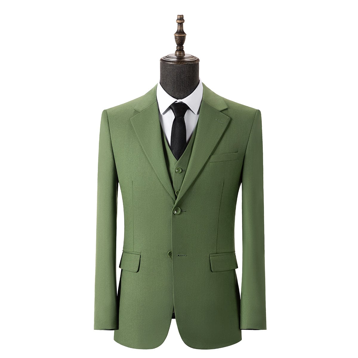 Peak Lapel Business 3 Piece Suit Blazer Vest Trousers