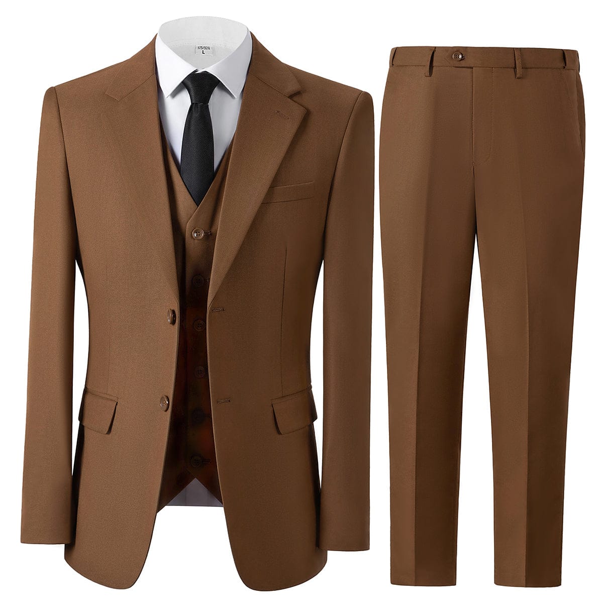 Peak Lapel Business 3 Piece Suit Blazer Vest Trousers