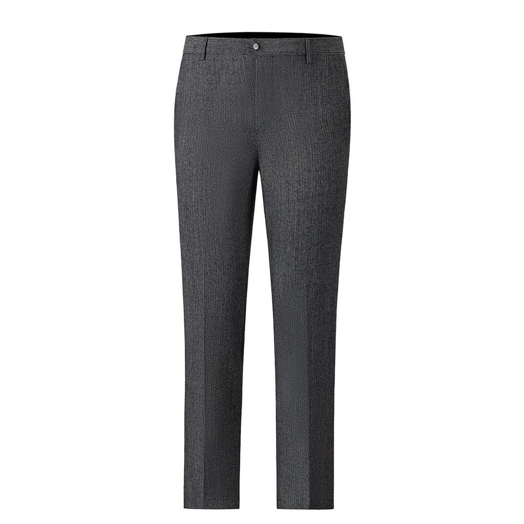 Herringbone Peak Lapel Business 3 Piece Suit Blazer Vest Trousers