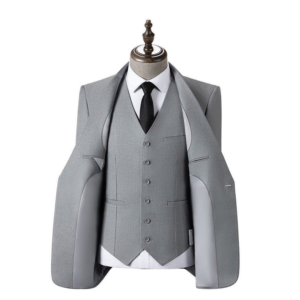 Notch Lapel 3 Piece Suit Blazer Vest Trousers