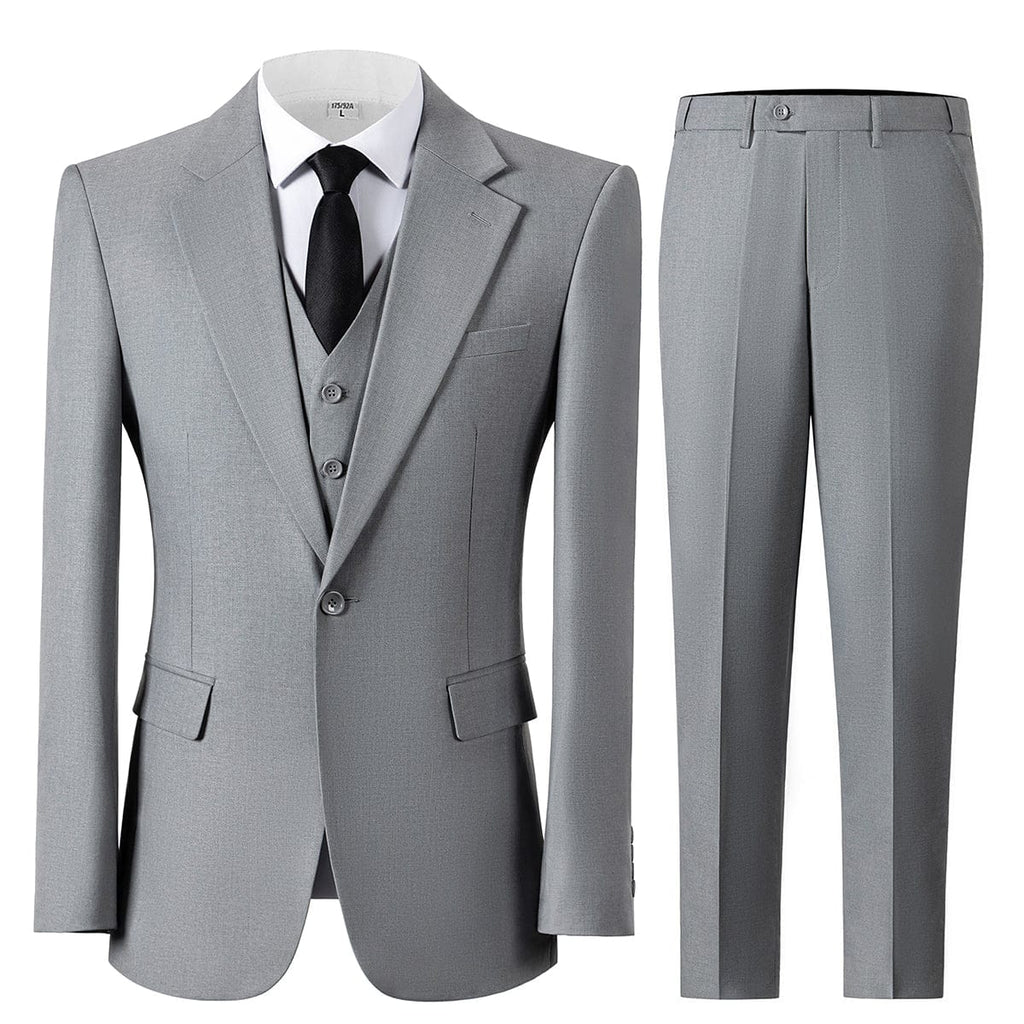 Notch Lapel 3 Piece Suit Blazer Vest Trousers