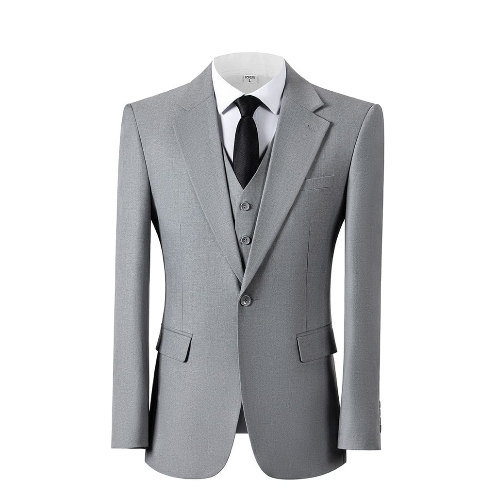 Notch Lapel 3 Piece Suit Blazer Vest Trousers