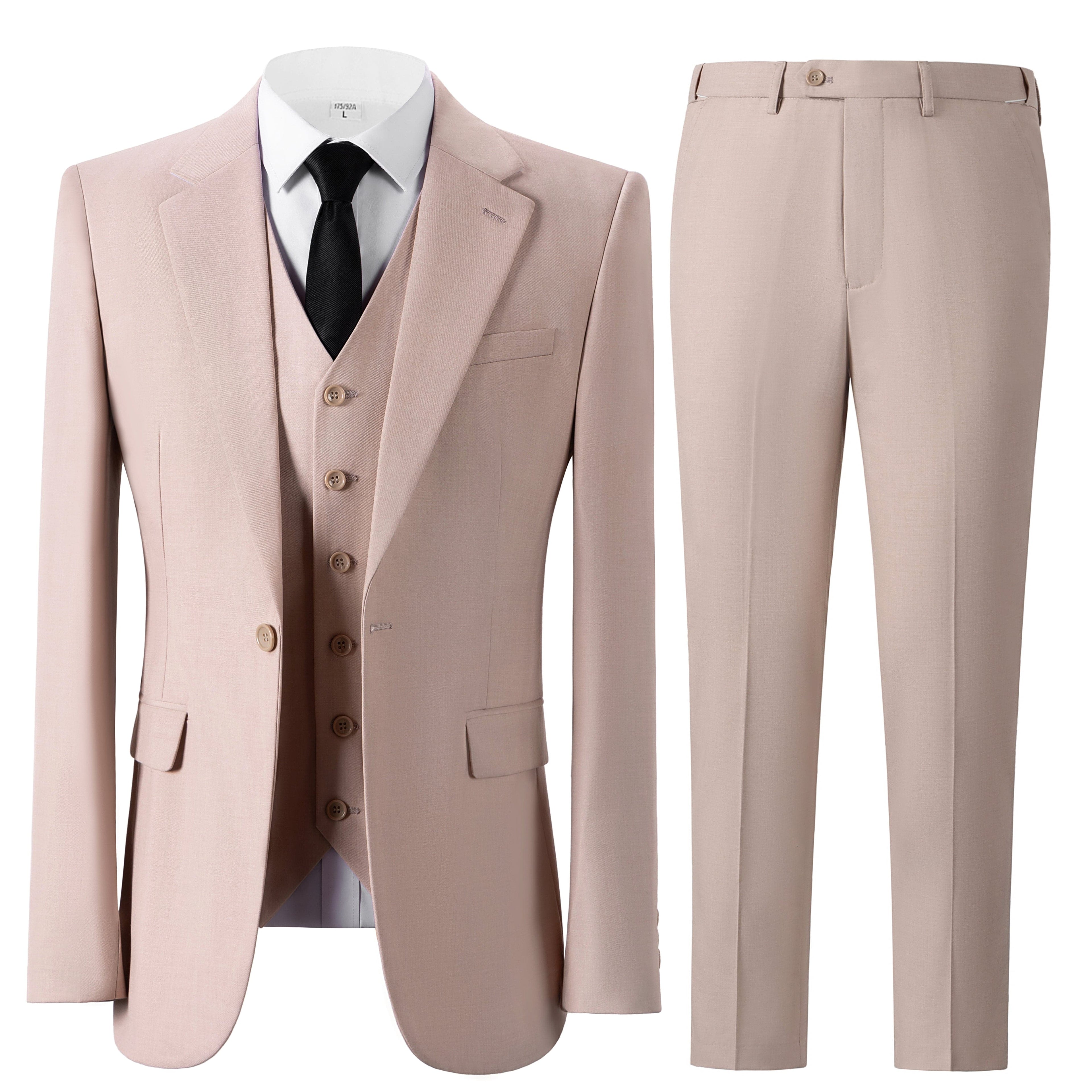 Notch Lapel 3 Piece Suit Blazer Vest Trousers