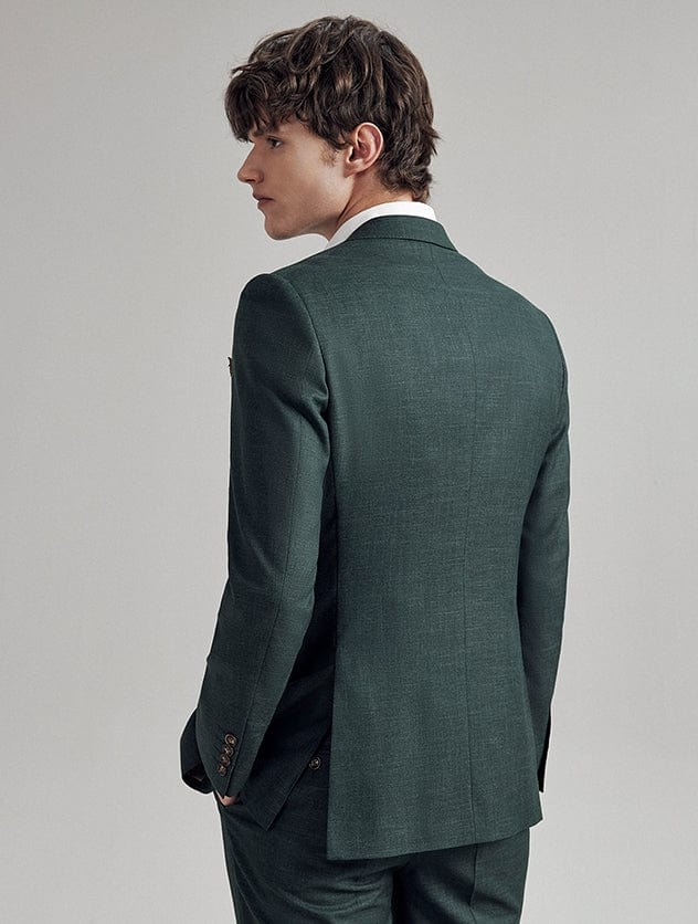 Single Breasted Slim Fit Business 3 Piece Suit Blazer Vest Trousers
