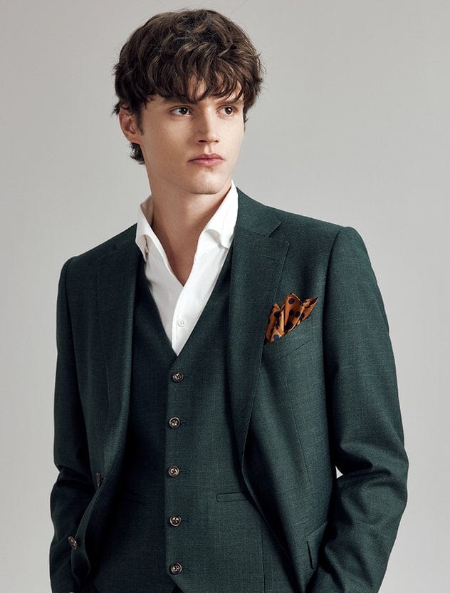 Single Breasted Slim Fit Business 3 Piece Suit Blazer Vest Trousers