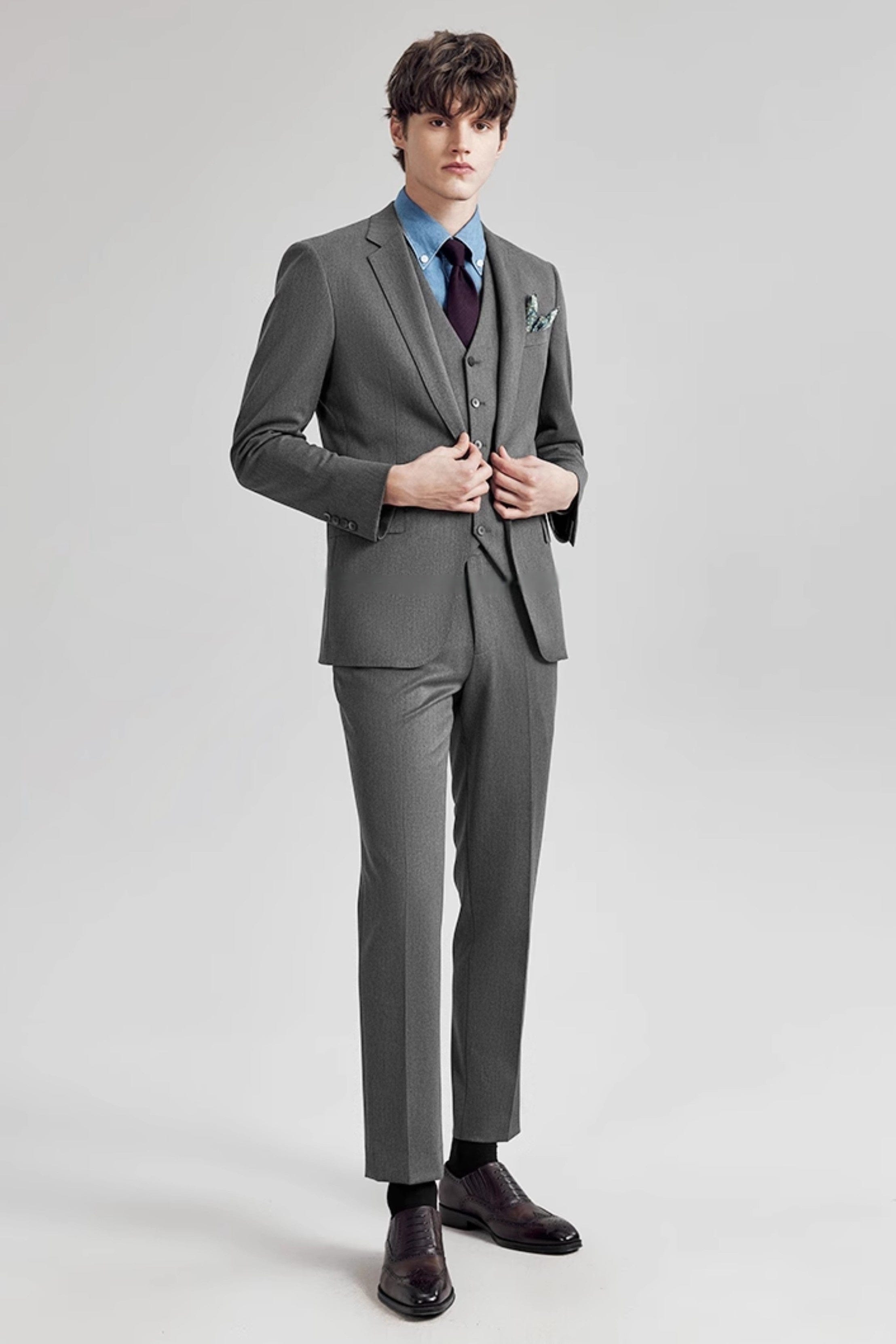 3 Piece Suit Blazer Vest Trousers