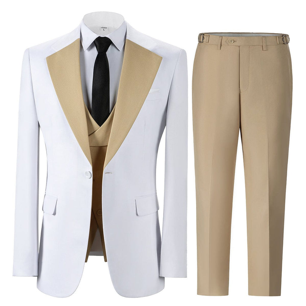 Notch Lapel Tuxedo 3 Piece Suit Blazer Vest Trousers