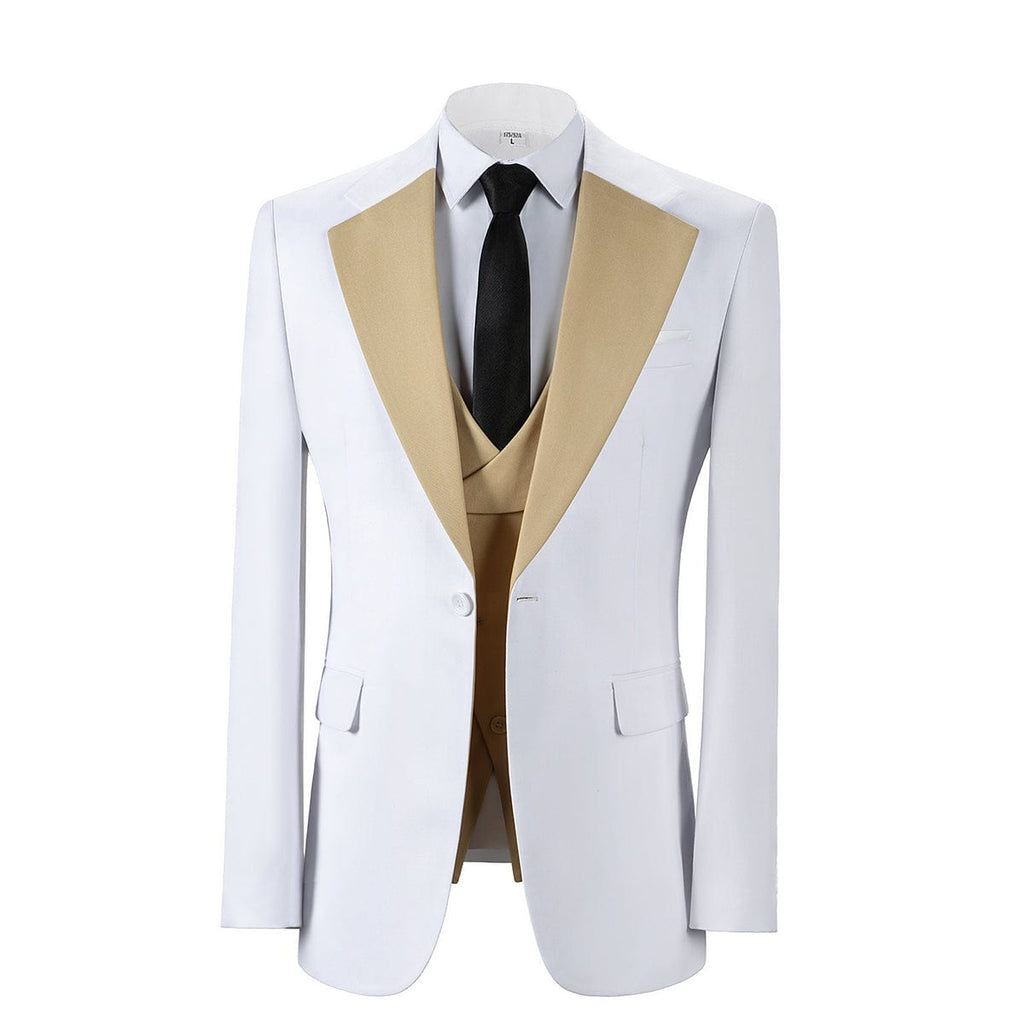 Notch Lapel Tuxedo 3 Piece Suit Blazer Vest Trousers
