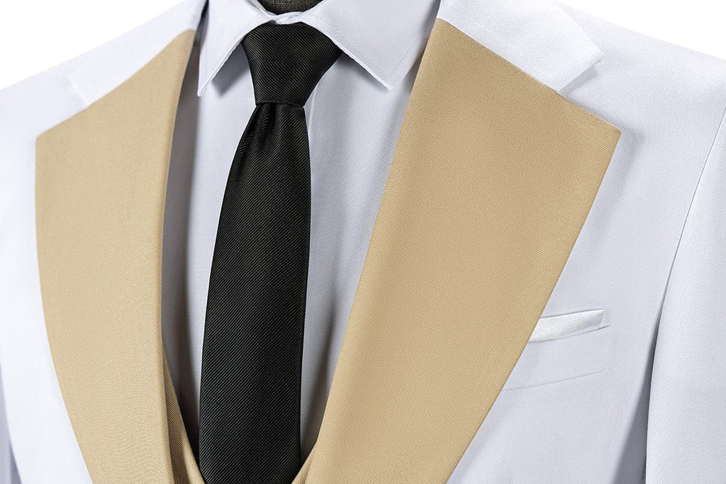 Notch Lapel Tuxedo 3 Piece Suit Blazer Vest Trousers