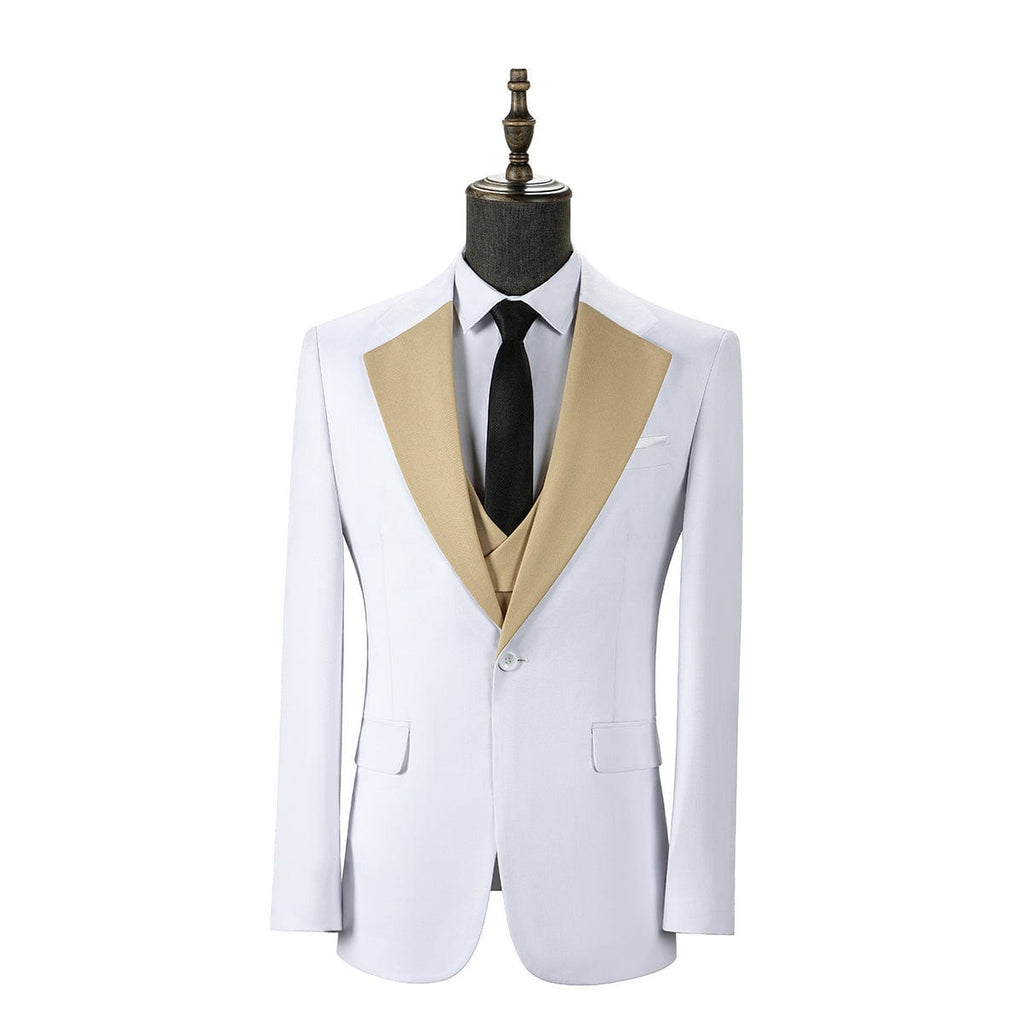 Notch Lapel Tuxedo 3 Piece Suit Blazer Vest Trousers