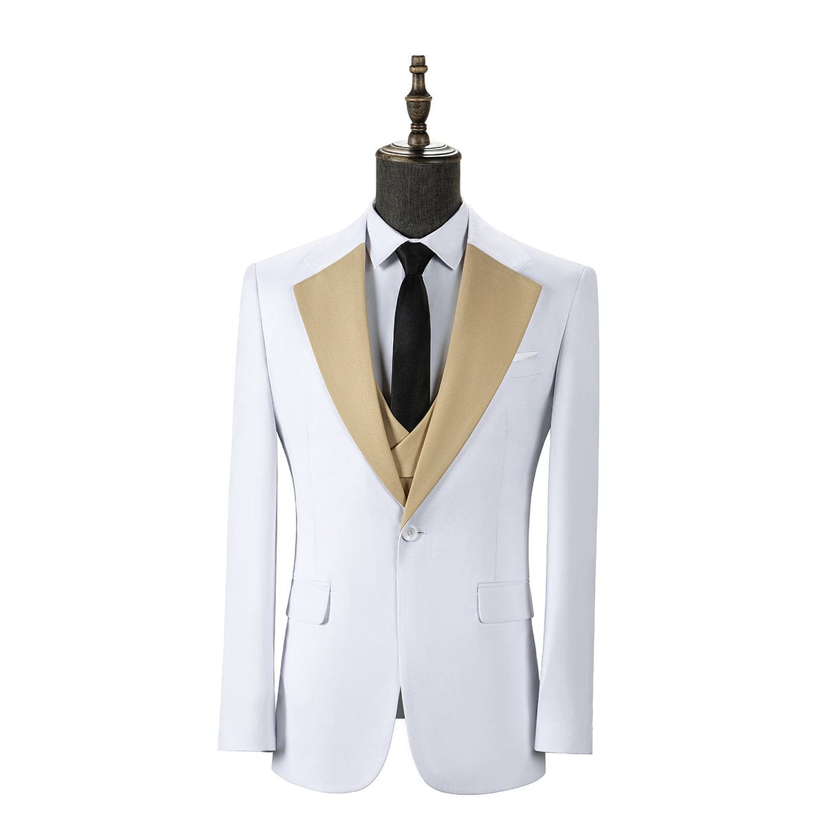 Notch Lapel Tuxedo 3 Piece Suit Blazer Vest Trousers