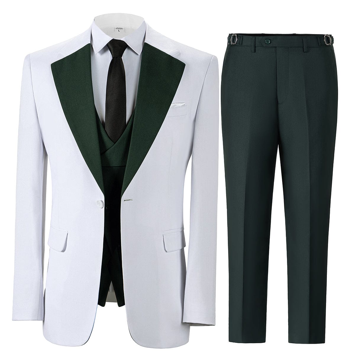 Notch Lapel Tuxedo 3 Piece Suit Blazer Vest Trousers