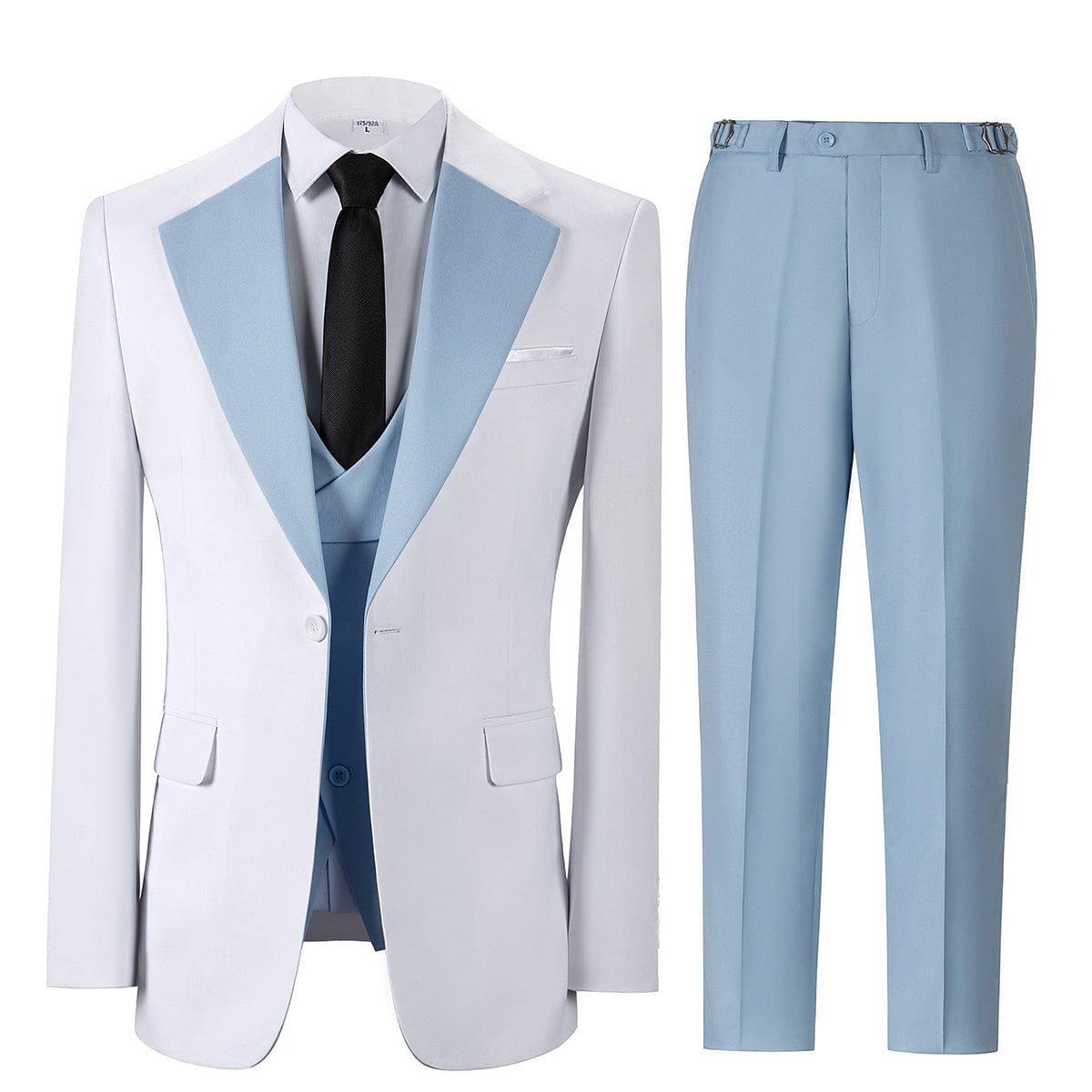 Notch Lapel Tuxedo 3 Piece Suit Blazer Vest Trousers