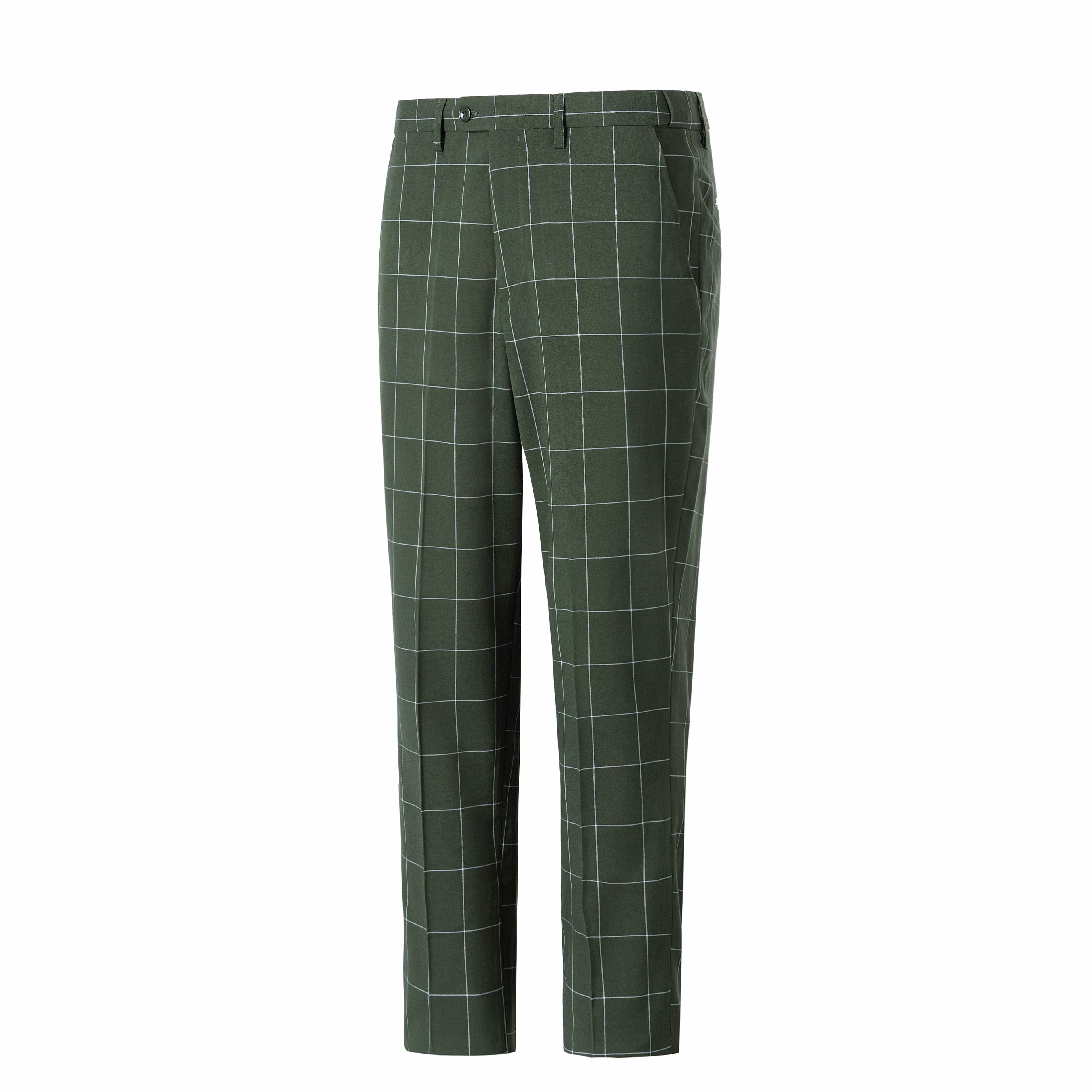 Plaid 3 Piece Suit Blazer Vest Trousers