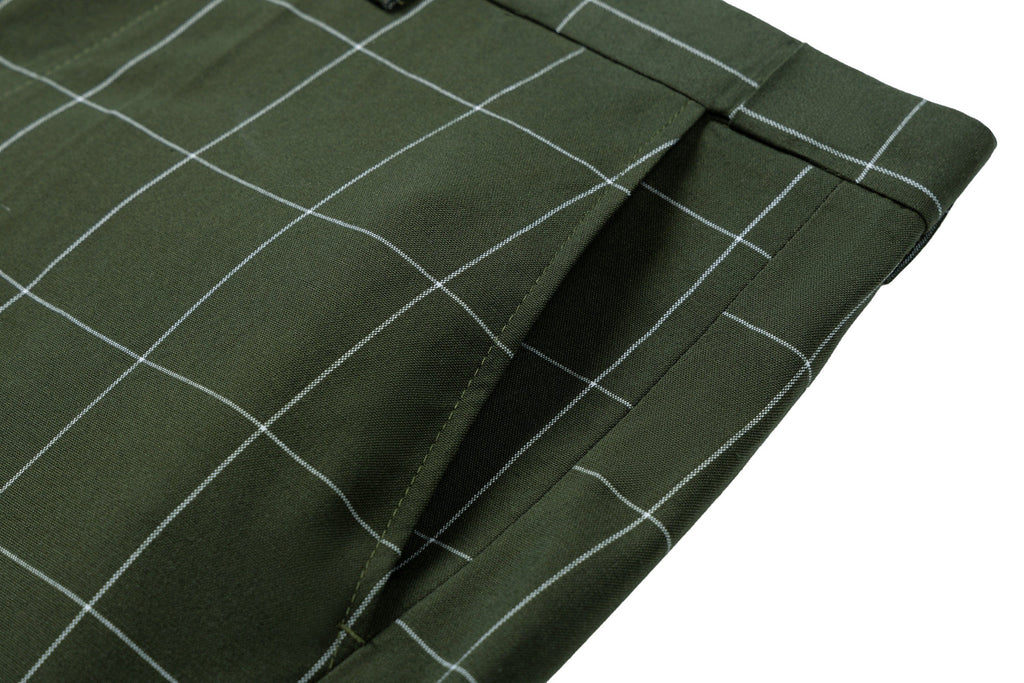 Plaid 3 Piece Suit Blazer Vest Trousers