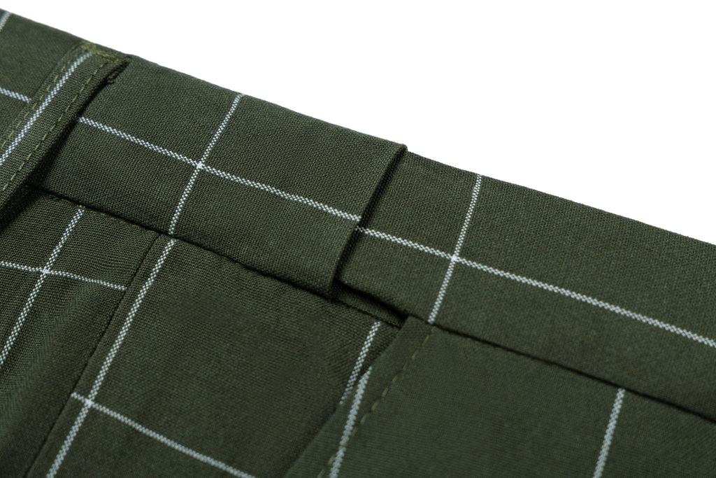 Plaid 3 Piece Suit Blazer Vest Trousers