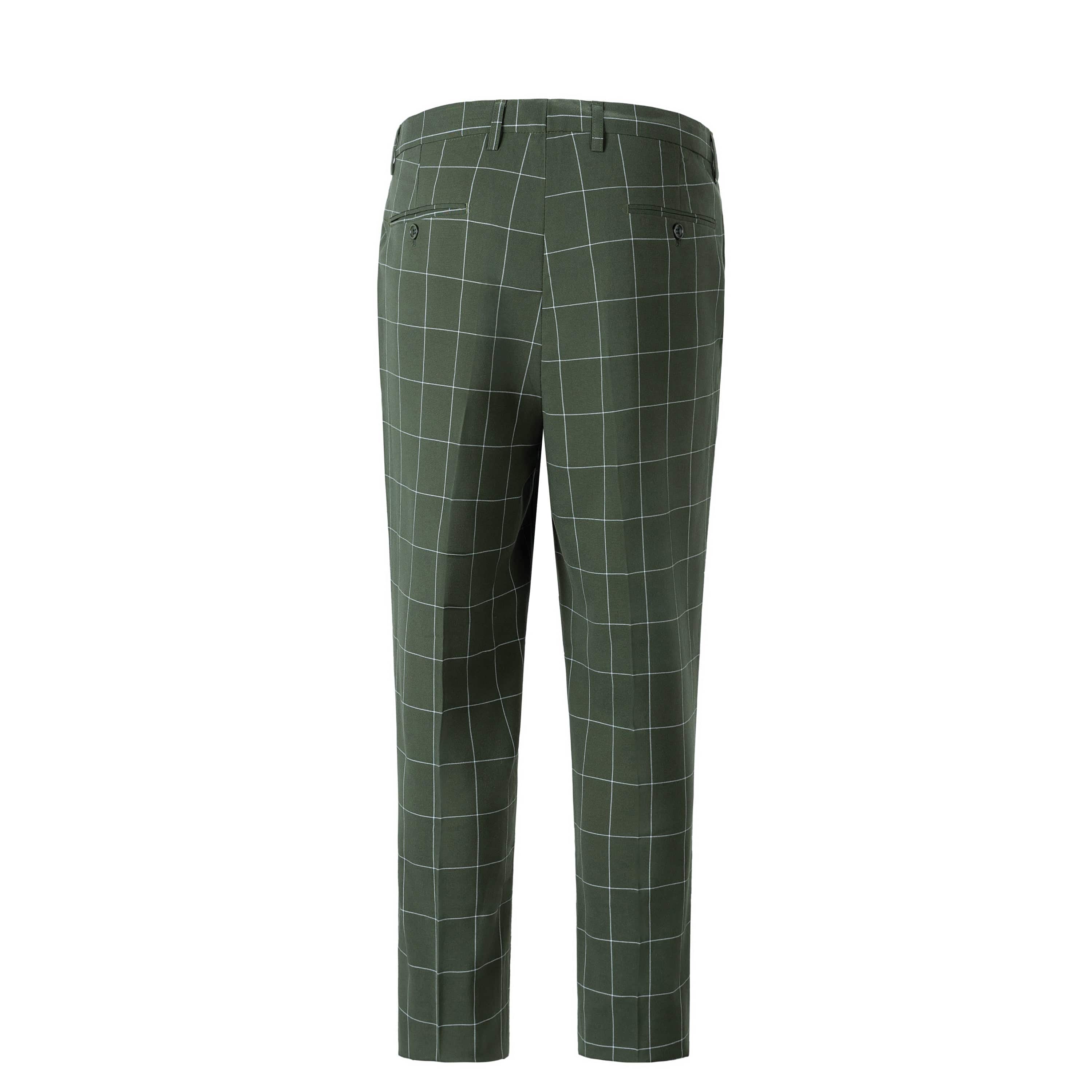 Plaid 3 Piece Suit Blazer Vest Trousers