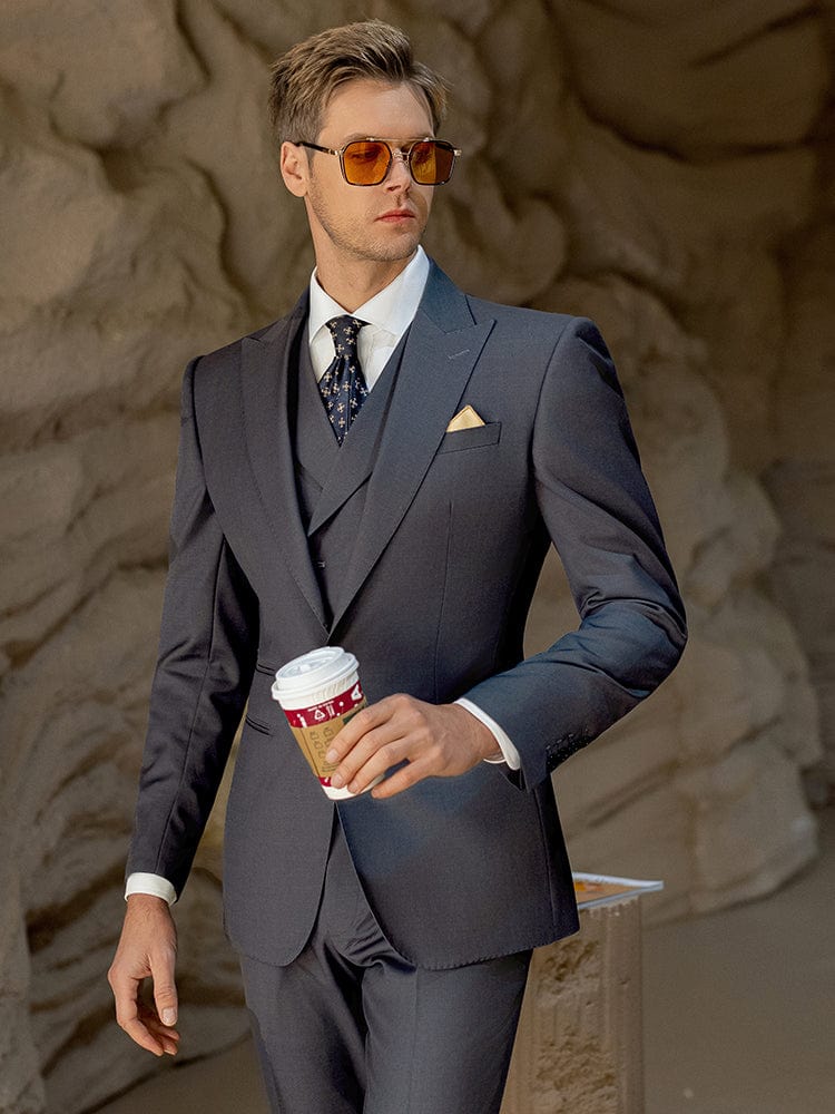 Slim Fit Wedding Business 3 Piece Suit Blazer Vest Trousers