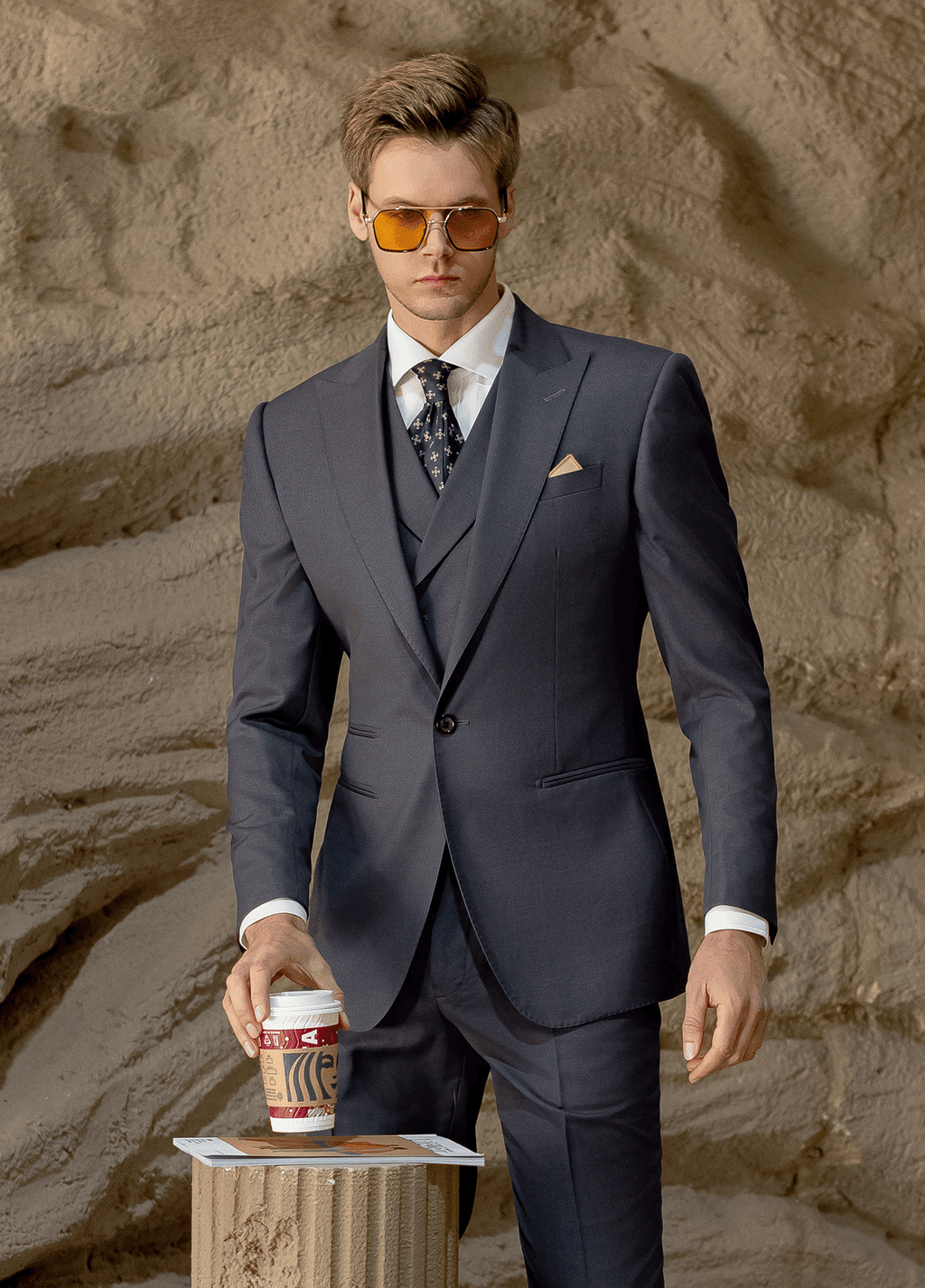 Slim Fit Wedding Business 3 Piece Suit Blazer Vest Trousers