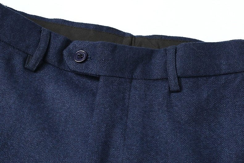 Tweed Peak Lapel 3 Piece Suit Blazer Vest Trousers