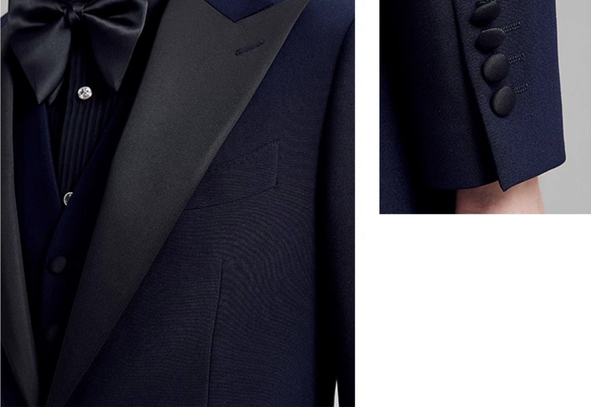 Peak Lapel Single Breasted Wedding 3 Piece Suit Blazer Vest Trousers