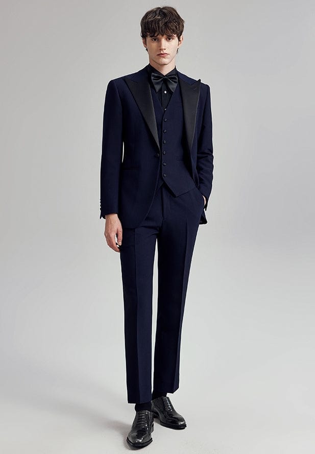 Peak Lapel Single Breasted Wedding 3 Piece Suit Blazer Vest Trousers