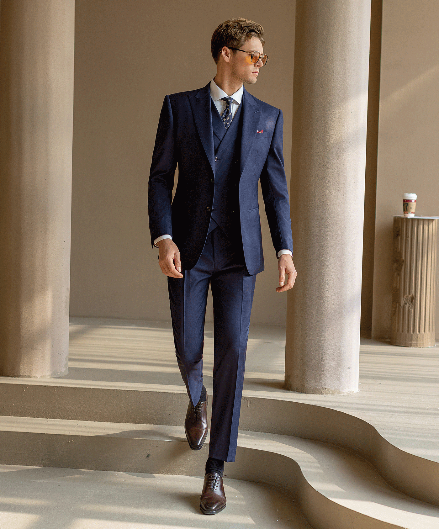 Slim Fit Wedding Business 3 Piece Suit Blazer Vest Trousers