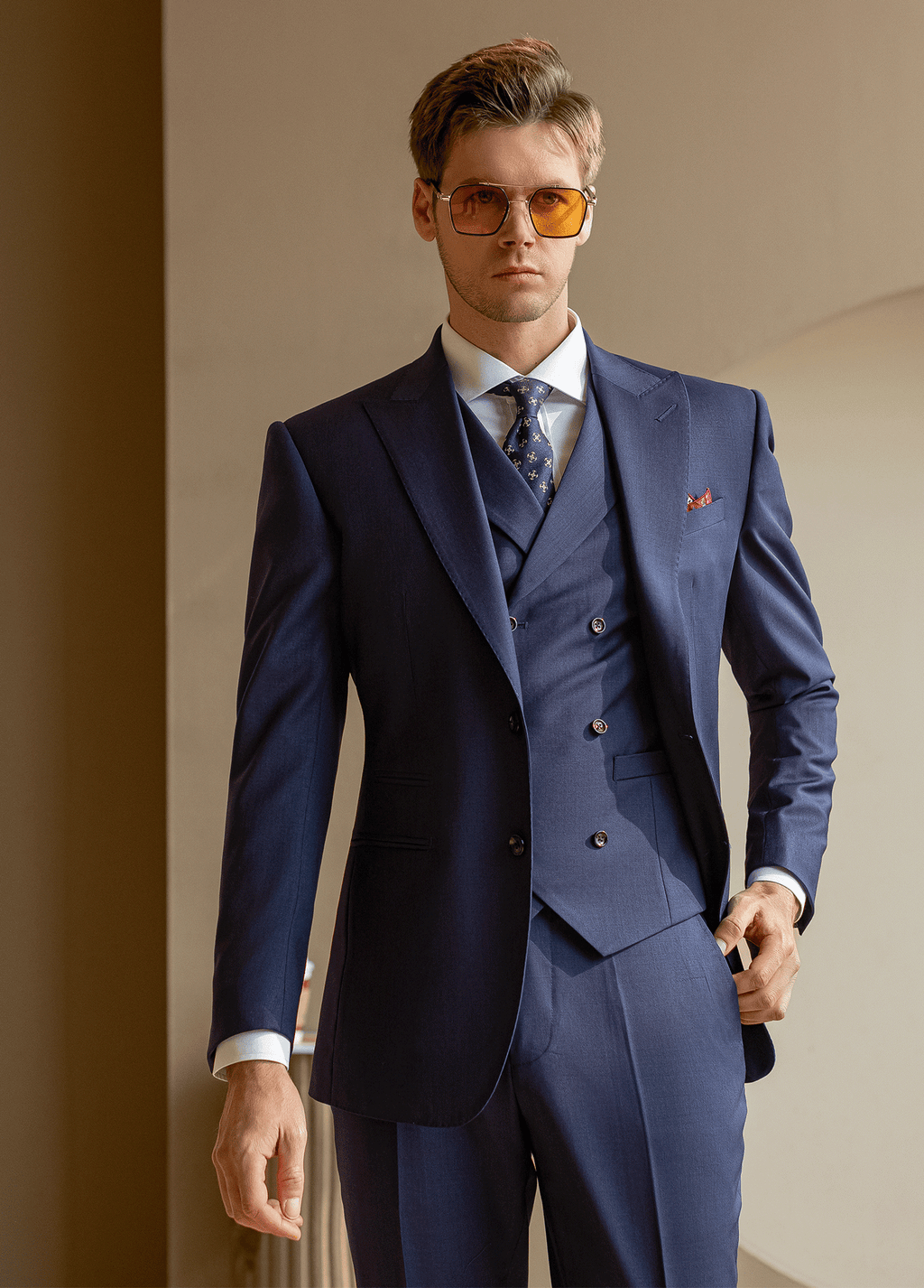 Slim Fit Wedding Business 3 Piece Suit Blazer Vest Trousers
