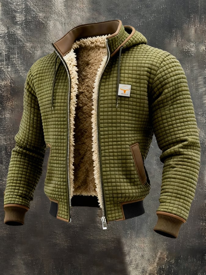 Men's Long Sleeve Quilted Jacket Pockets Casual Everyday