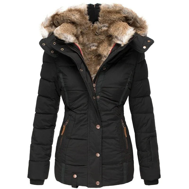 Warm Winter Coat Fur Lined Cosy Elegant Cold Season