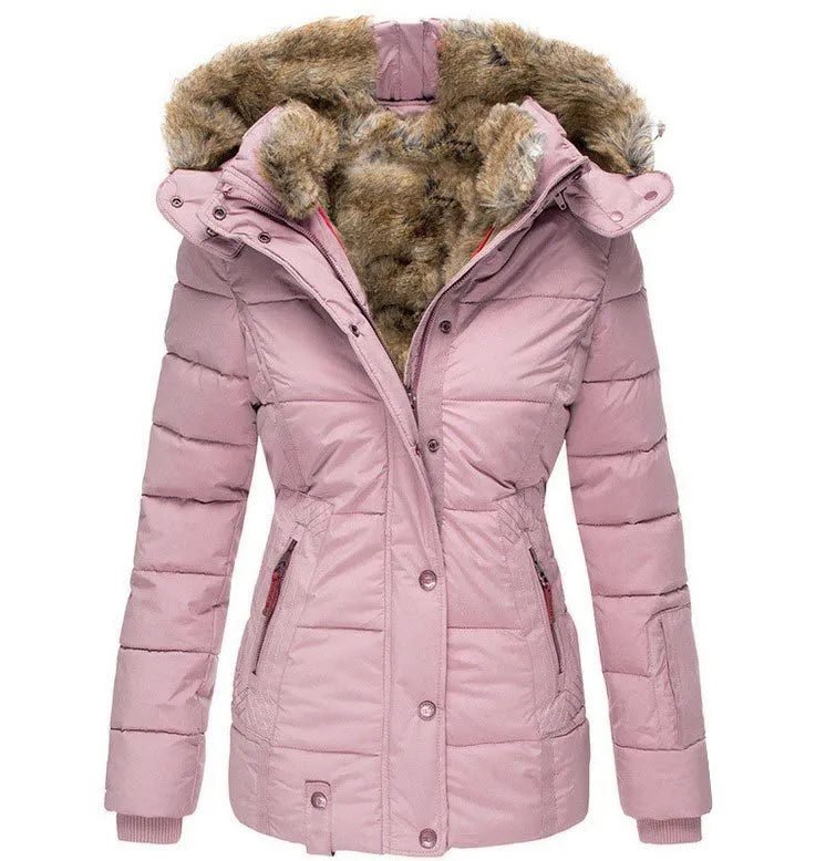 Warm Winter Coat Fur Lined Cosy Elegant Cold Season