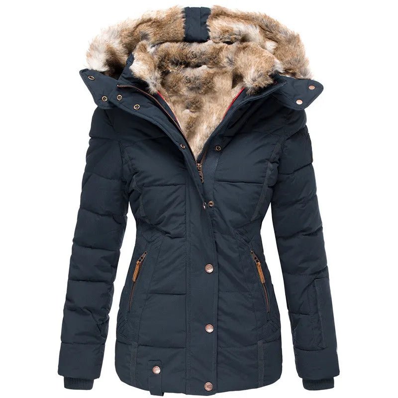 Warm Winter Coat Fur Lined Cosy Elegant Cold Season