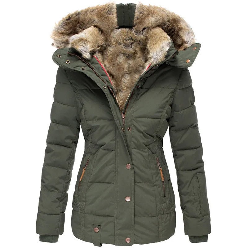 Warm Winter Coat Fur Lined Cosy Elegant Cold Season