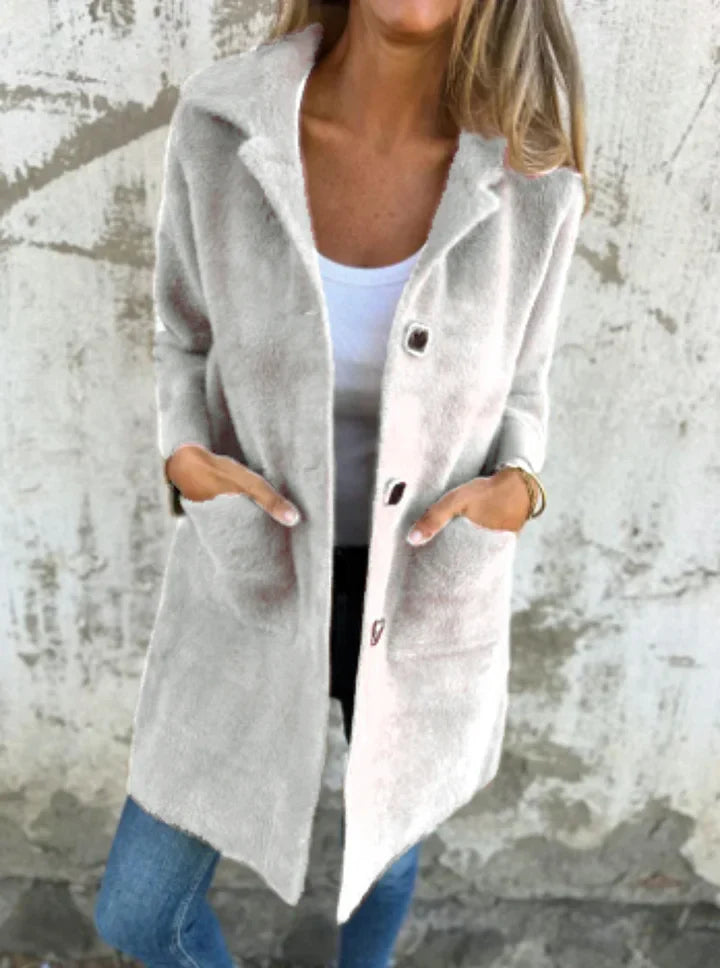 Thick Coat Lapel Collar Casual Relaxed Warm Look Winter