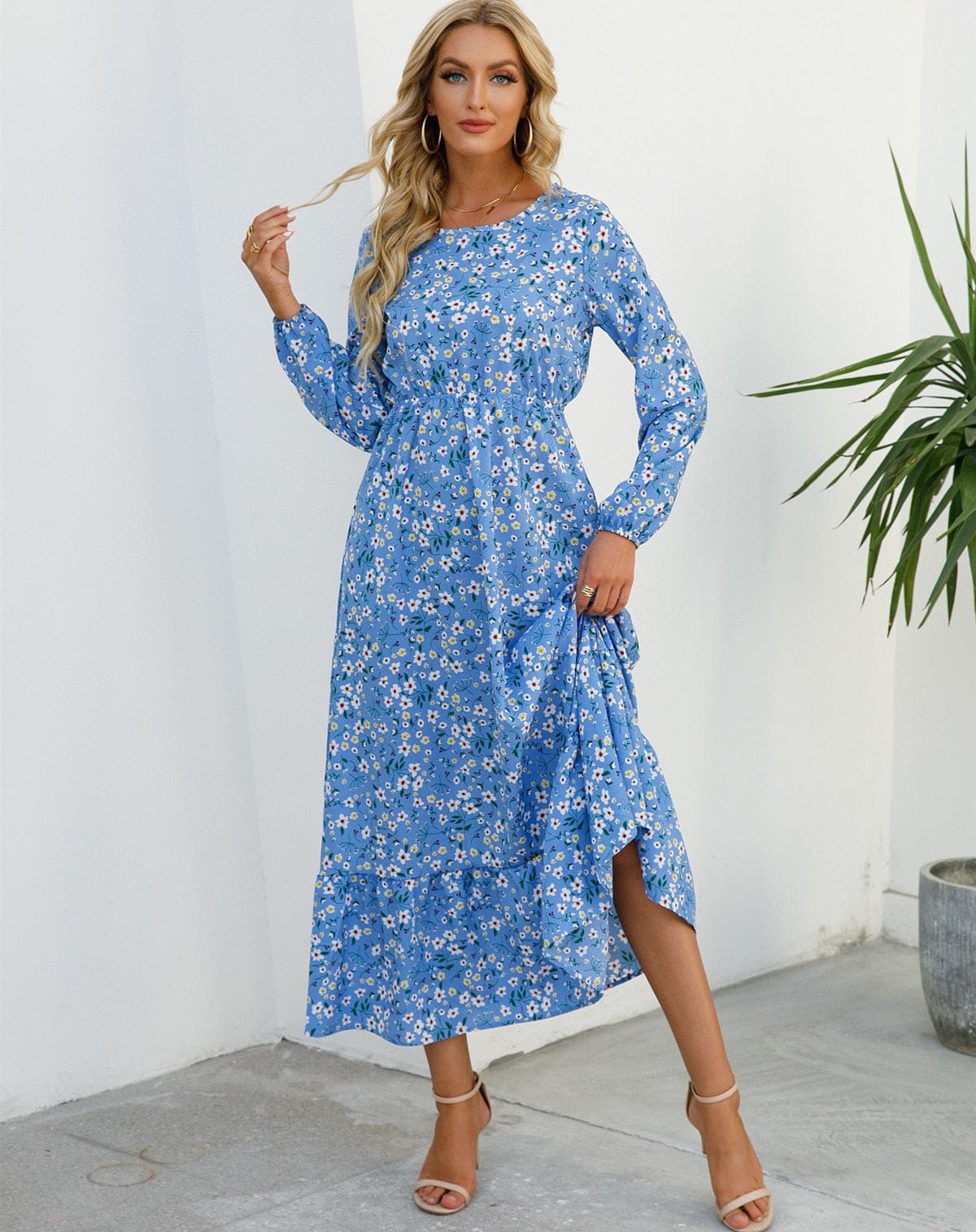 Floral Maxi Dress Long Sleeve