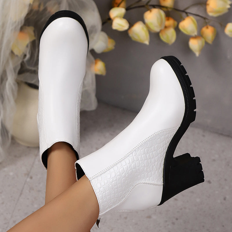 Ankle Boots Chunky Heel Casual Everyday Comfortable Fit