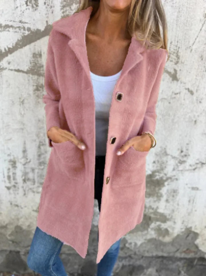 Thick Coat Lapel Collar Casual Relaxed Warm Look Winter