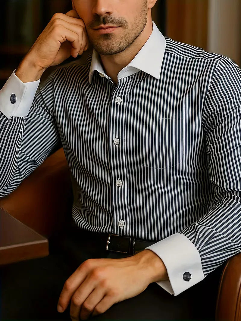 Mens Mandarin Collar Shirt