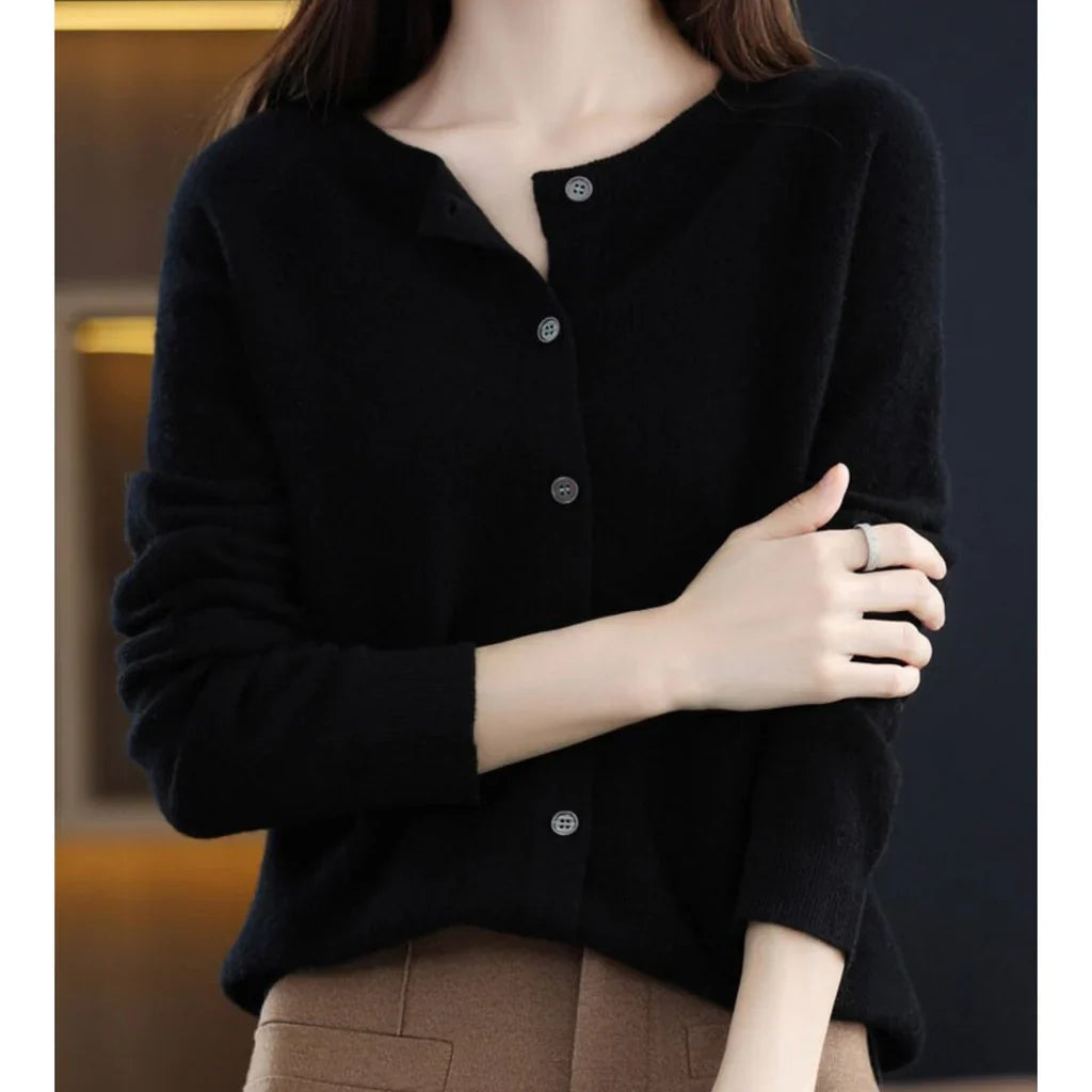 The Wool Crew Neck Cardigan