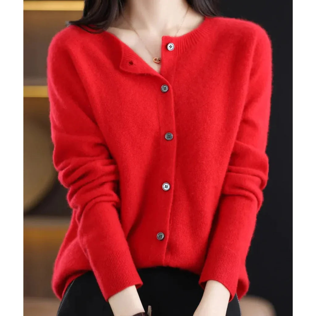 The Wool Crew Neck Cardigan