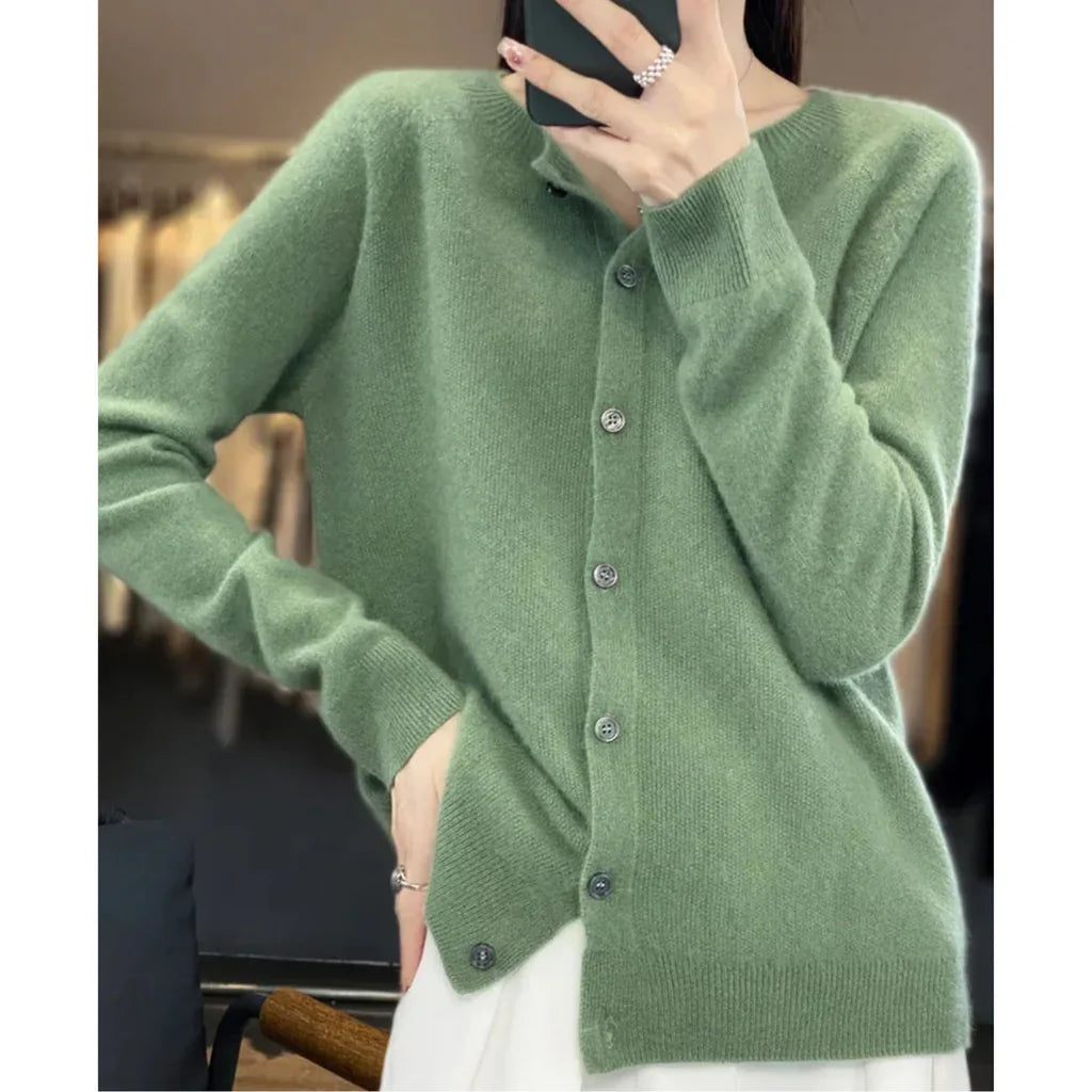 The Wool Crew Neck Cardigan