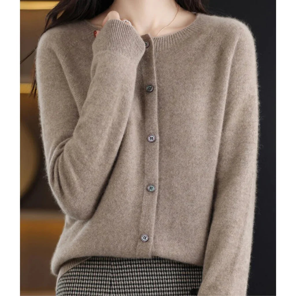 The Wool Crew Neck Cardigan