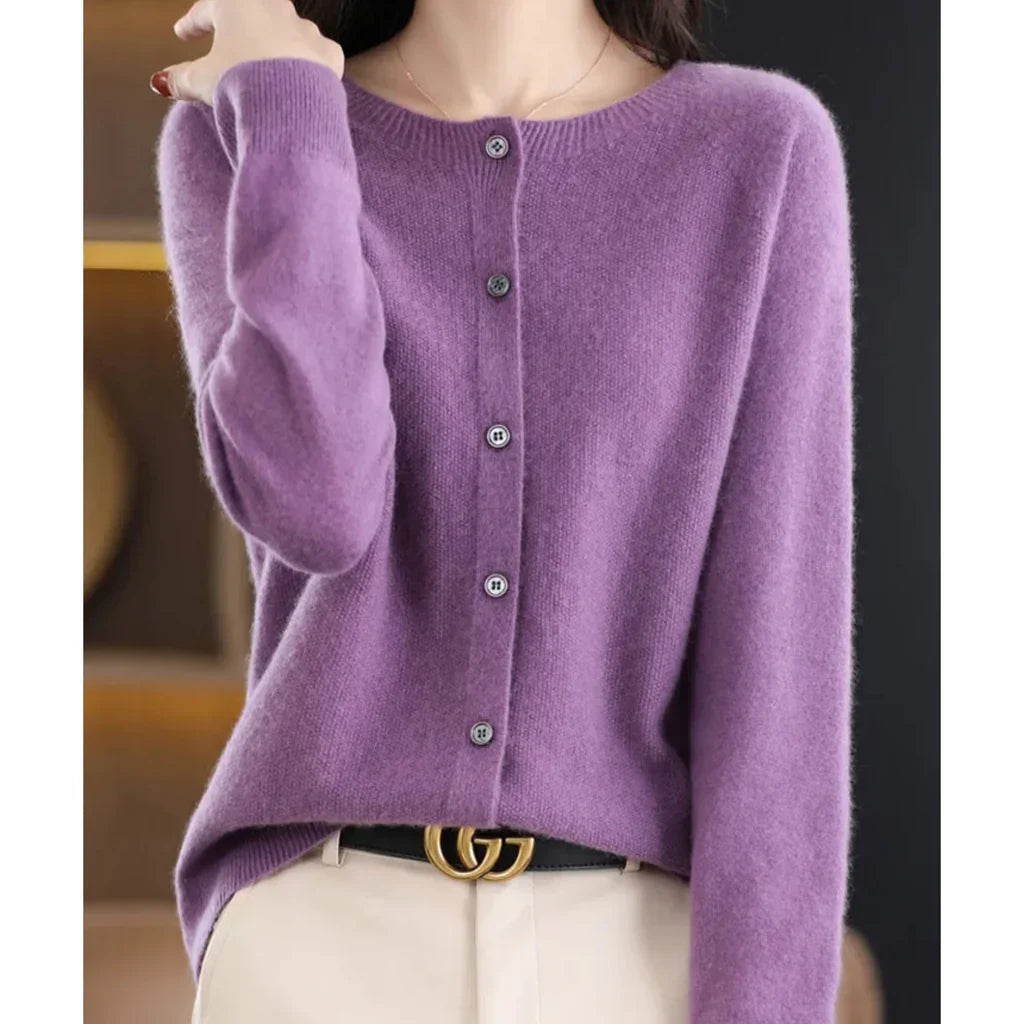 The Wool Crew Neck Cardigan
