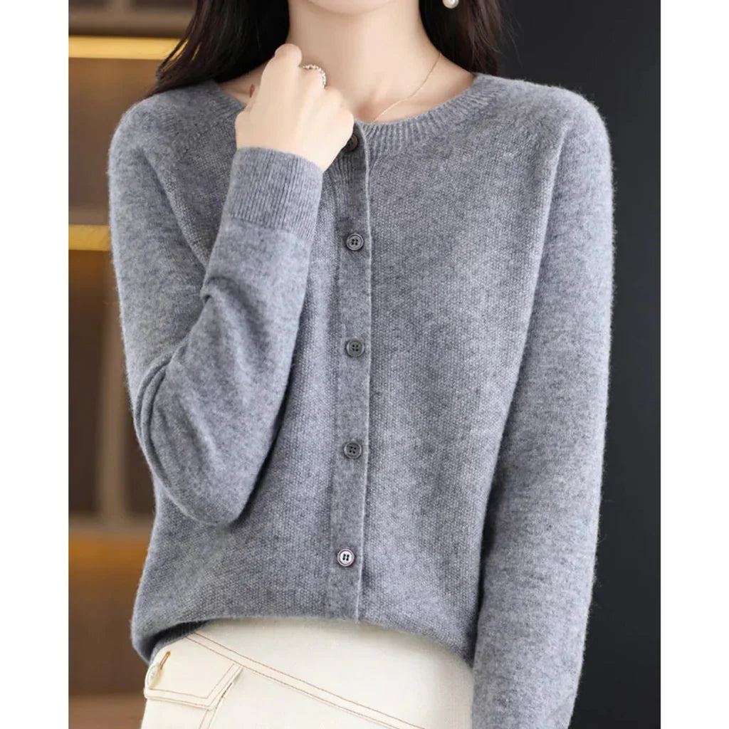 The Wool Crew Neck Cardigan