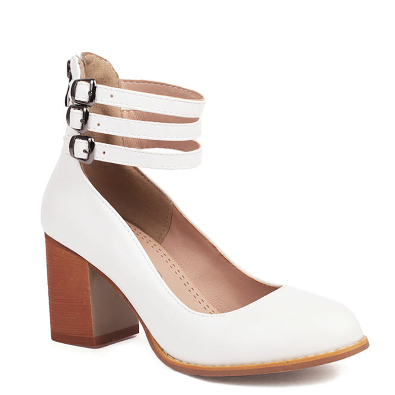 Comfort Block Heel Sandals Ankle Strap