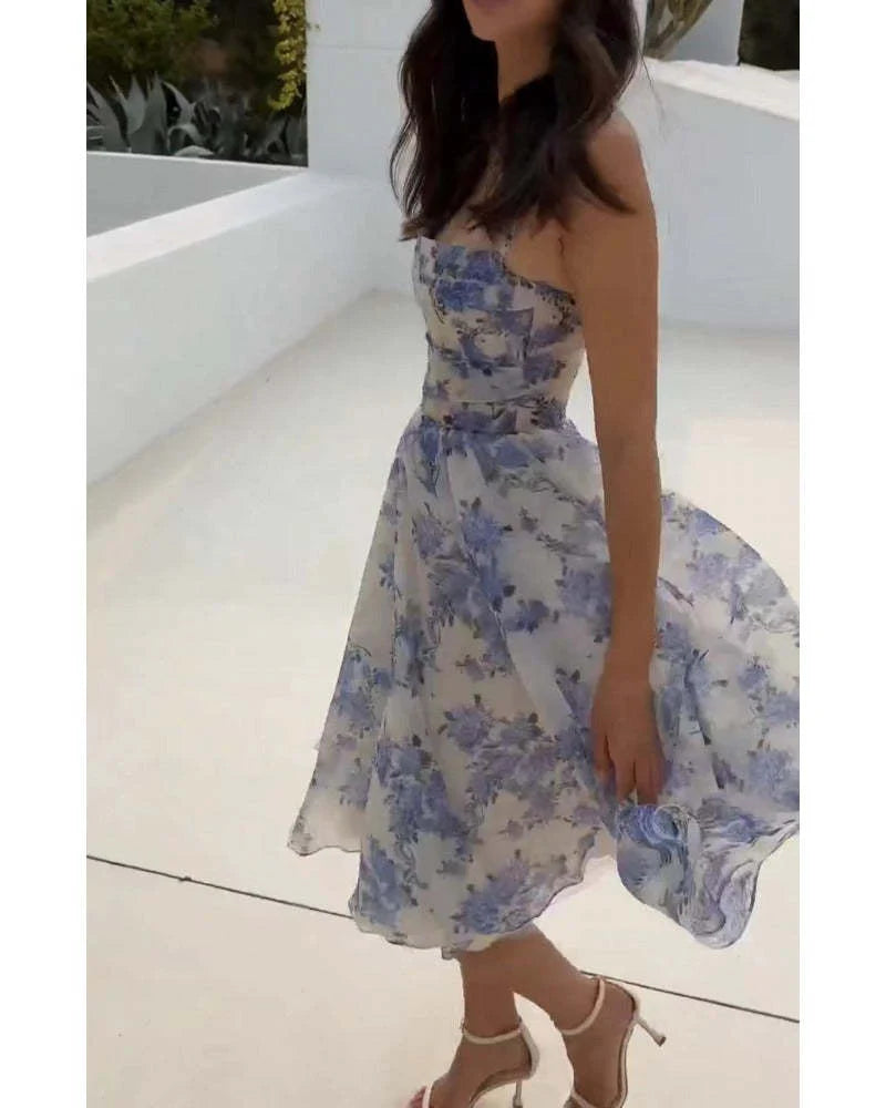 Abstract Print Satin Halter Mini Dress