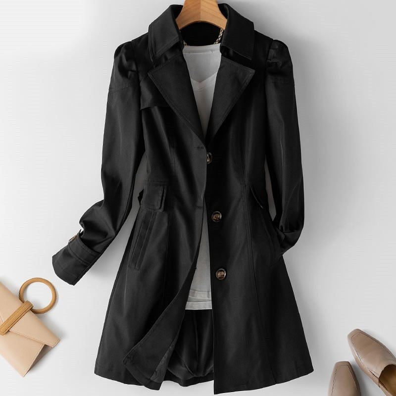 Trench Coat Classic Double Breasted Belted Formal Casual